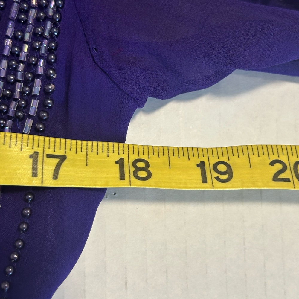 Unbranded Purple Sequin Embellished Asymmetrical silk Gown Sz 8 - Picture 8 of 13